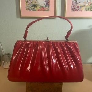 Red vintage handbag